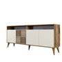 Hanah Home Consola Nogal, Crema 180cm Ancho